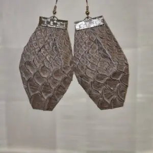 Sparkle Snakeskin Leather Earrings