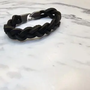 Classic Braided Black Leather Bracelet