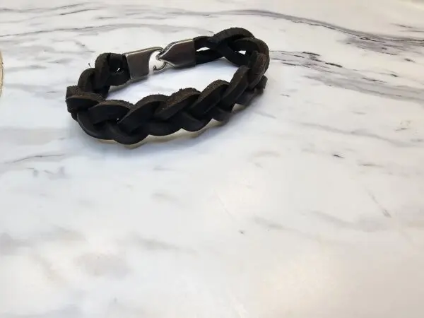 Classic Braided Black Leather Bracelet