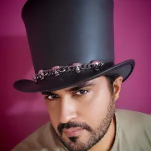 Stovepiper Black Leather Top Hat