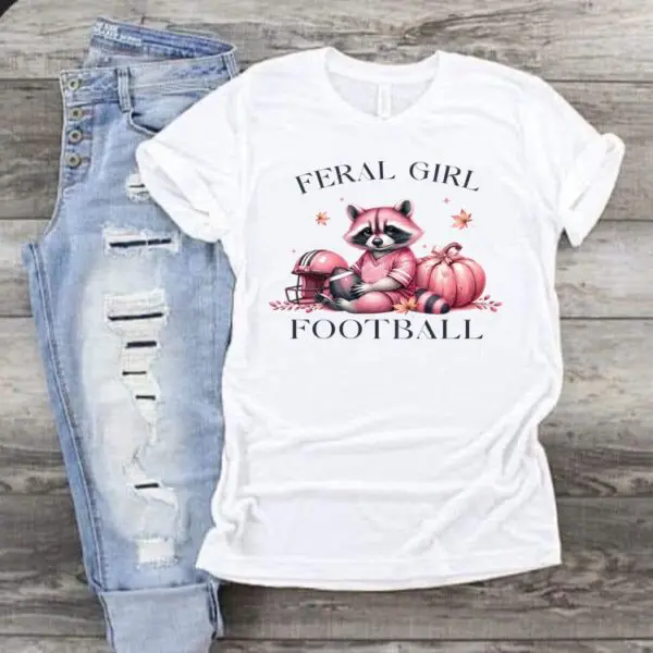 Feral Girl Football T-Shirt