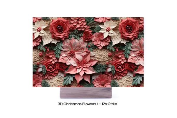 Uv Fusion 3D Christmas Flower 1 - 12X12 Final