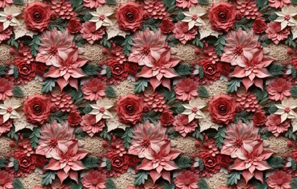 3D Christmas Flower 1 - 6X6 Pattern