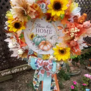 Fabulous Large Fall Wreath Bless This Home