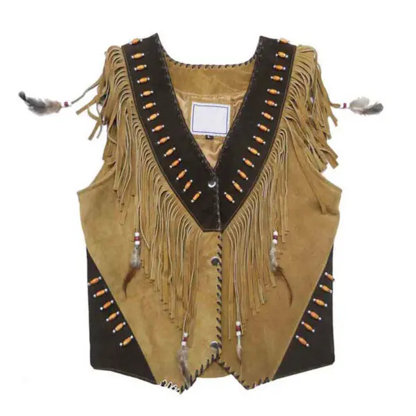 Vintage Fringe Western Suede Leather Vest