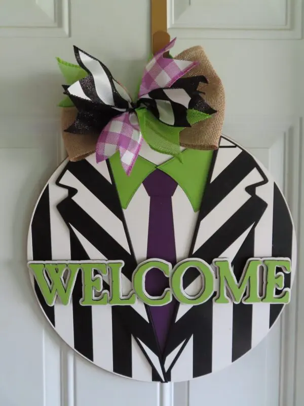 Beetlejuice Halloween Door Hanger