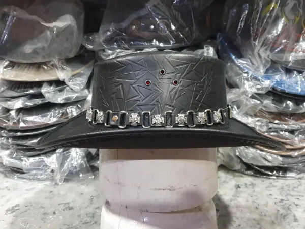 Bounty Hunter Black Leather Hat