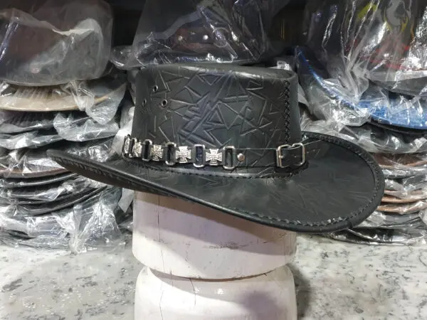 Bounty Hunter Black Leather Hat