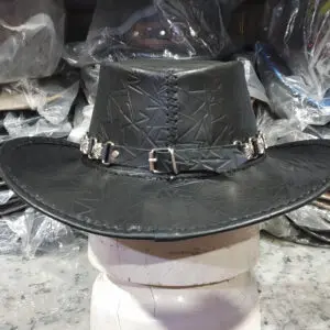 Bounty Hunter Black Leather Hat