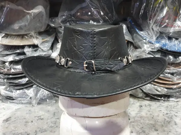 Bounty Hunter Black Leather Hat