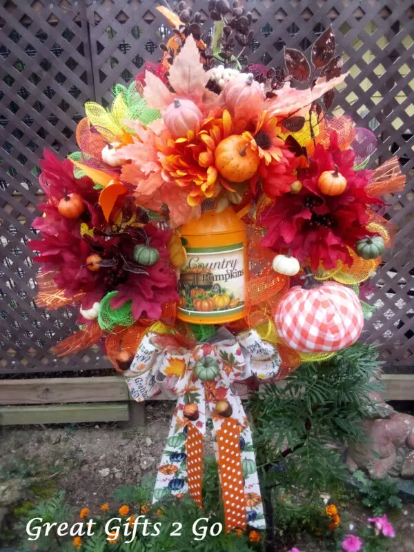 Fabulous Fall Wreath Country Pumpkins