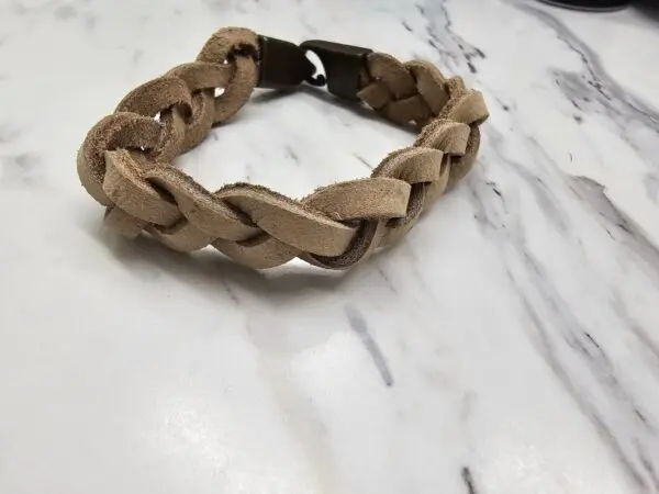 Classic Tan Leather Braided Bracelet