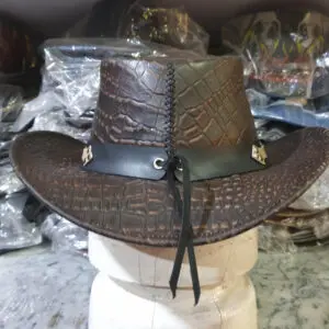 Crocodile Leather Iconic Cowboy Hat