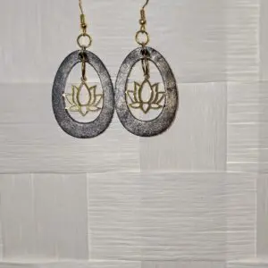 Divine Black Gold Lotus Earrings