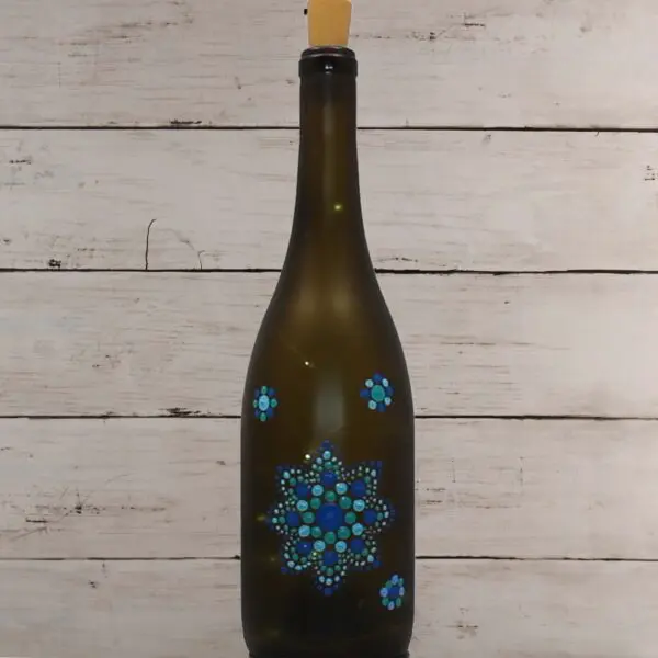 Dazzling Dot Art Wine Bottle