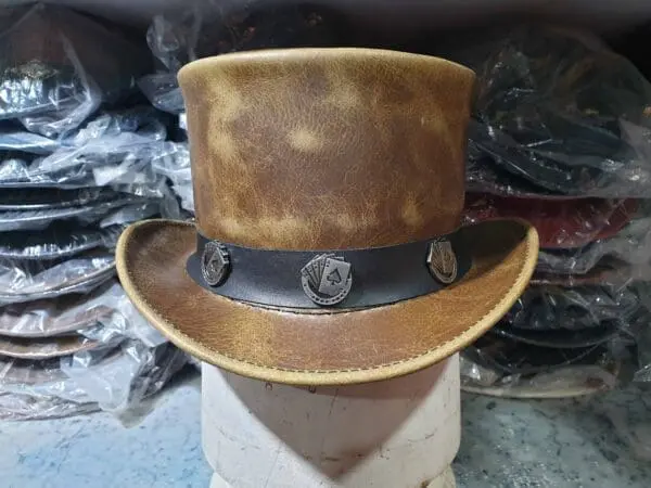 El Dorado Pocker Band Leather Top Hat