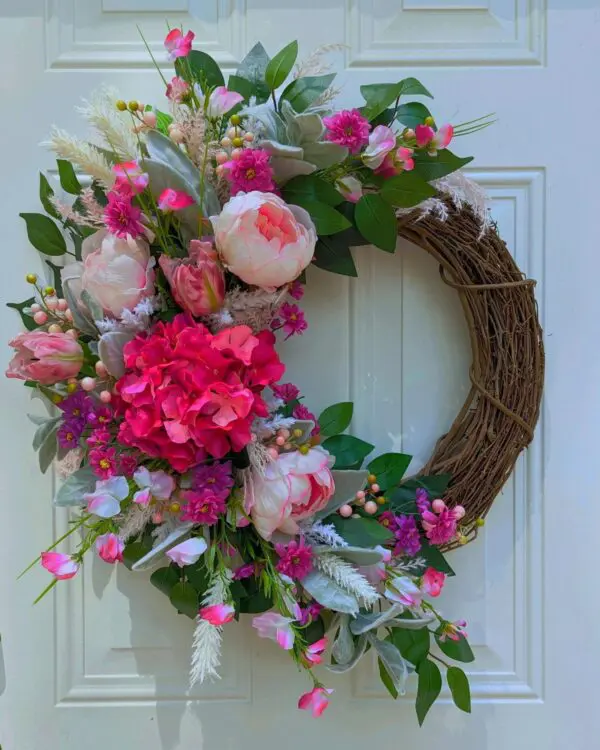 Enchanting Pink Garden Wreath