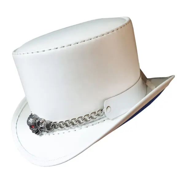 Ghost Rider White Leather Top Hat