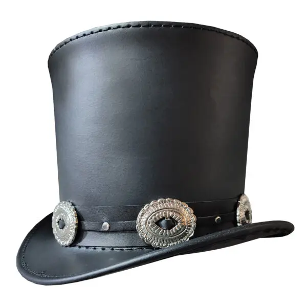 Guns &Amp; Roses Inspired Black Leather Top Hat