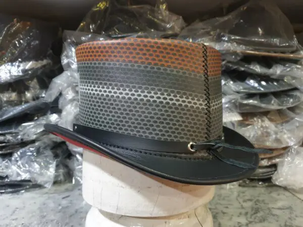 Iconic Bikers Black Leather Top Hat