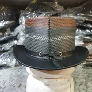 Iconic Bikers Black Leather Top Hat