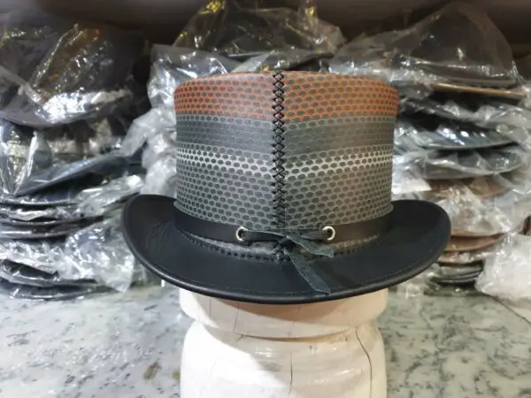 Iconic Bikers Black Leather Top Hat