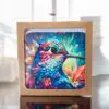 Colorful Indoor Coasters With A Beautiful Bright Hummingbird