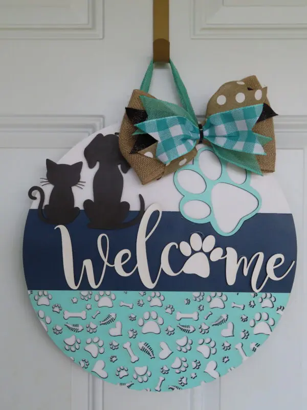 Pawsitively Adorable Welcome Sign