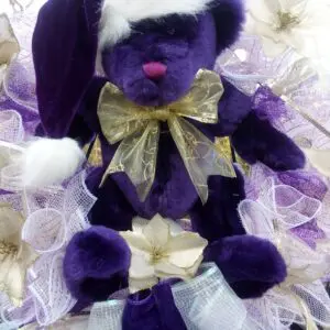 Charming Purple Christmas Bear Wreath