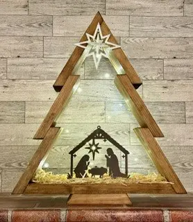 Wooden Decorated Christmas