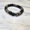 Marbled Black-Tan Polymer Clay Beaded Bracelet