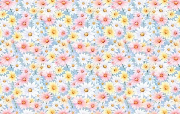 Mini Daisy Flowers 17 - 12X12 Pattern -1