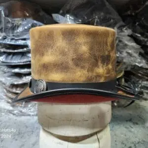 Native Indian Head Band Leather Top Hat