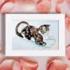 Starburst Cat Animal Art Mini Print