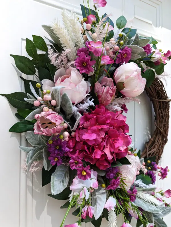 Enchanting Pink Garden Wreath