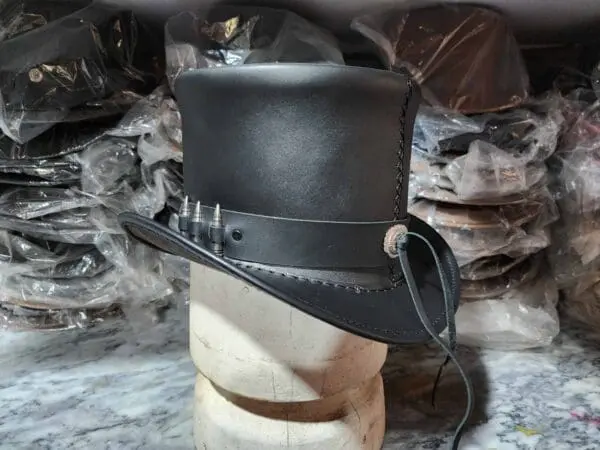 Peacekeeper Black Leather Top Hat