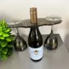 Black And Gold Epoxy Resin Wine Bottle Holder