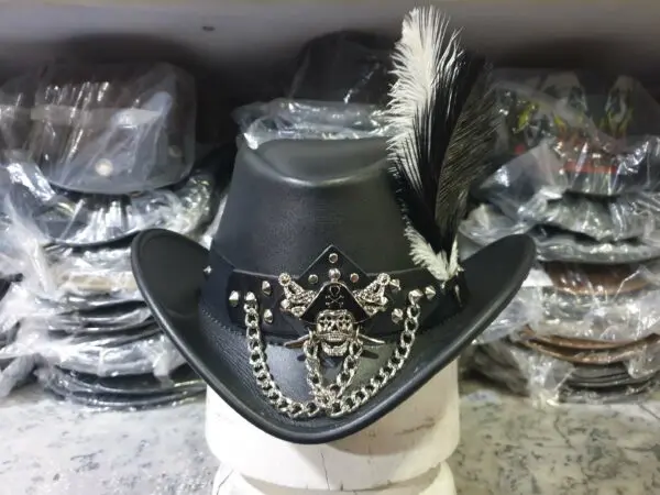 Pirate Black Leather Hat