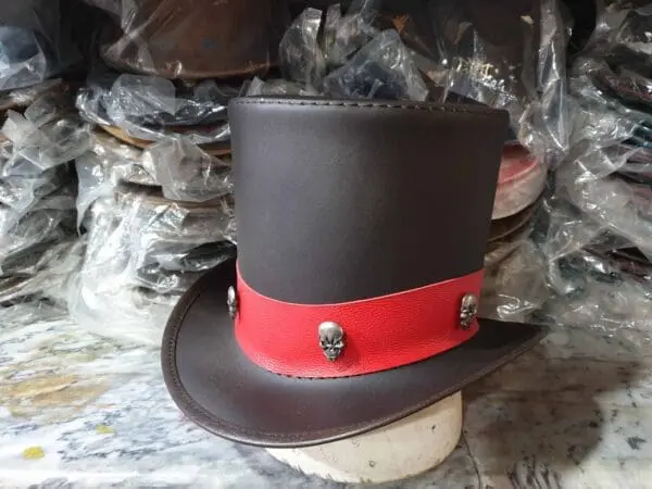 Ringmaster Brown Leather Top Hat