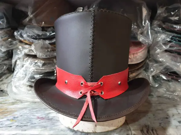 Ringmaster Brown Leather Top Hat