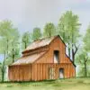 Rustic Barn Watercolor Painting