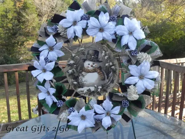 Rustic Snowman Christmas Wreath