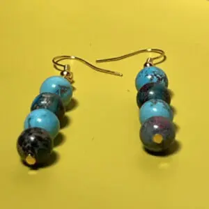 Natural Turquoise Stone Bead Earrings C