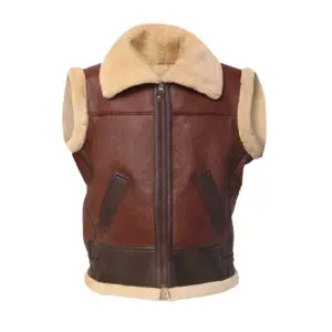 Brown Shearling Leather Vest