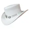 Silver Winged Skull White Leather Cowboy Hat