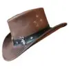 Brown Leather Cowboy Hat