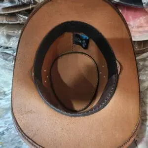 Brown Leather Cowboy Hat