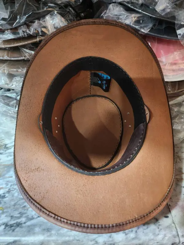 Brown Leather Cowboy Hat