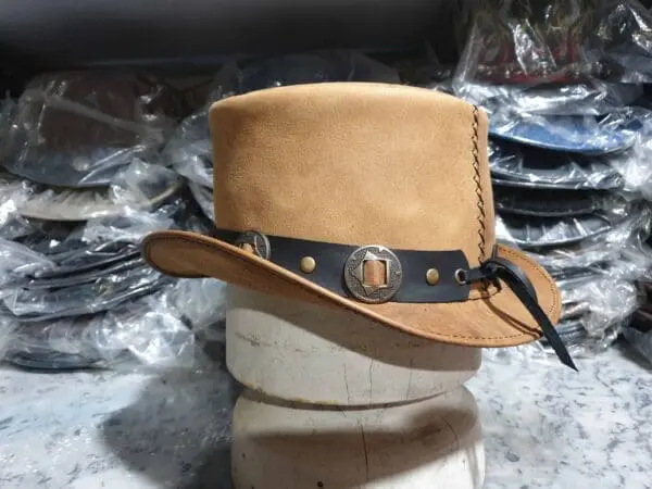 Voodoo Hatter Biker Leather Top Hat