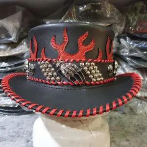 Steampunk Gothic El Dorado Leather Top Hat